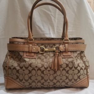 Large  Authentic Coach Signature Handbag